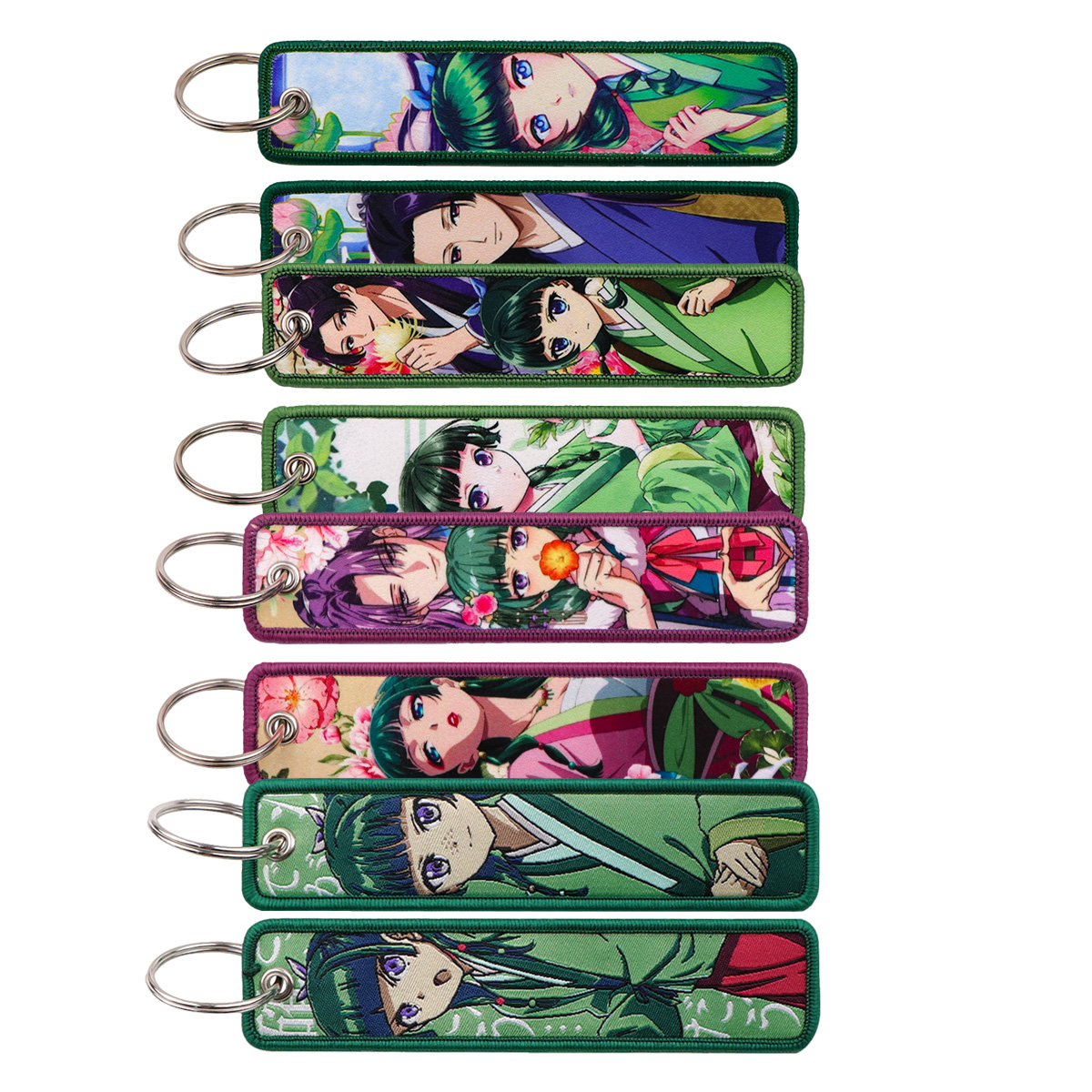 Men Keychain Accessories - 1pcs Vintage Oriental Anime Girl Portrait