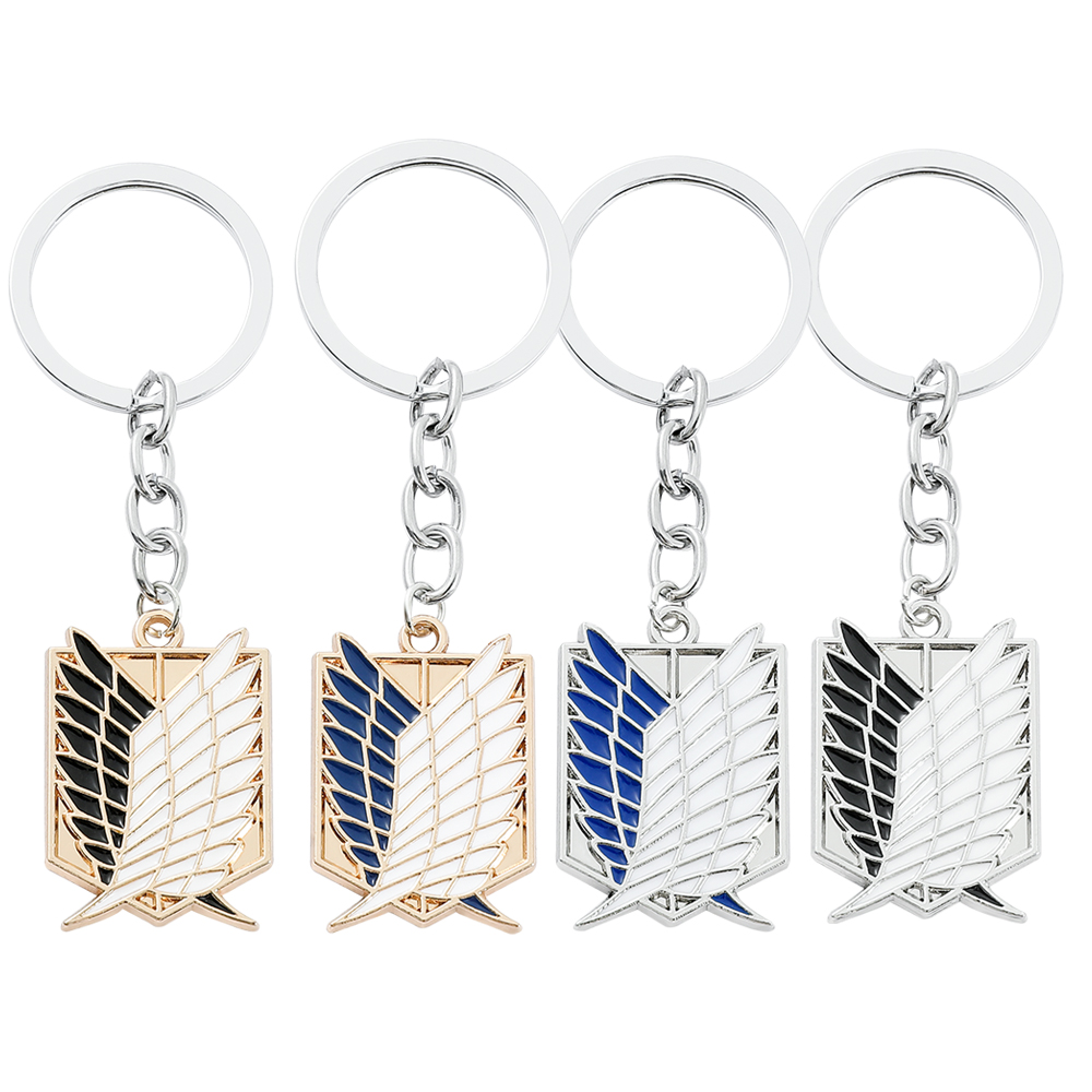 Men Keychain Accessories - Anime Attack on Titan Enamel Badge