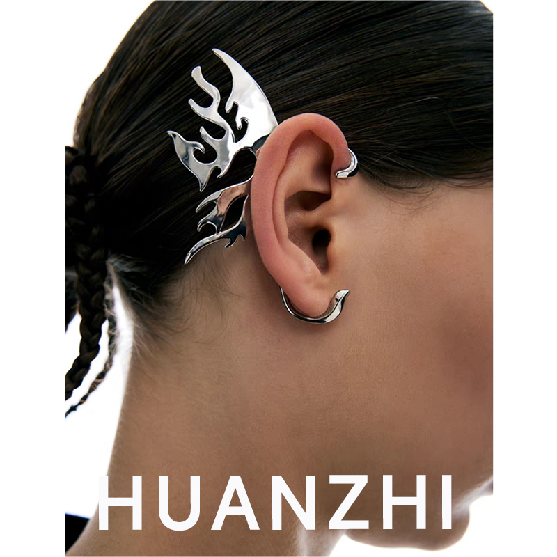 HUANZHI Silver Color Mechanica - Men Accessories Earrings recension och pris
