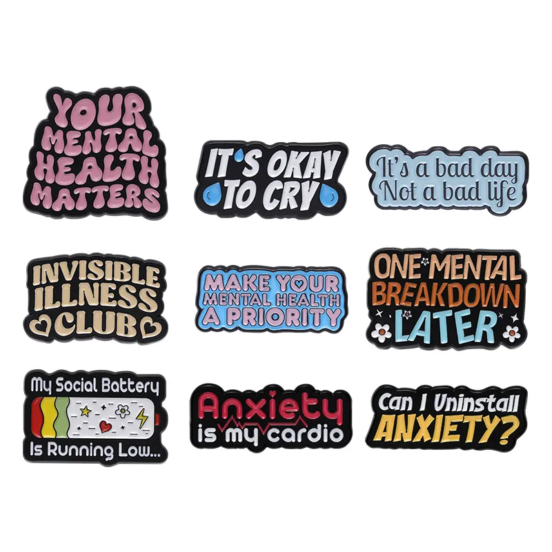 Quote Anxiety Brooch Enamel Pi - Men'S Accessories Quotes recension och pris