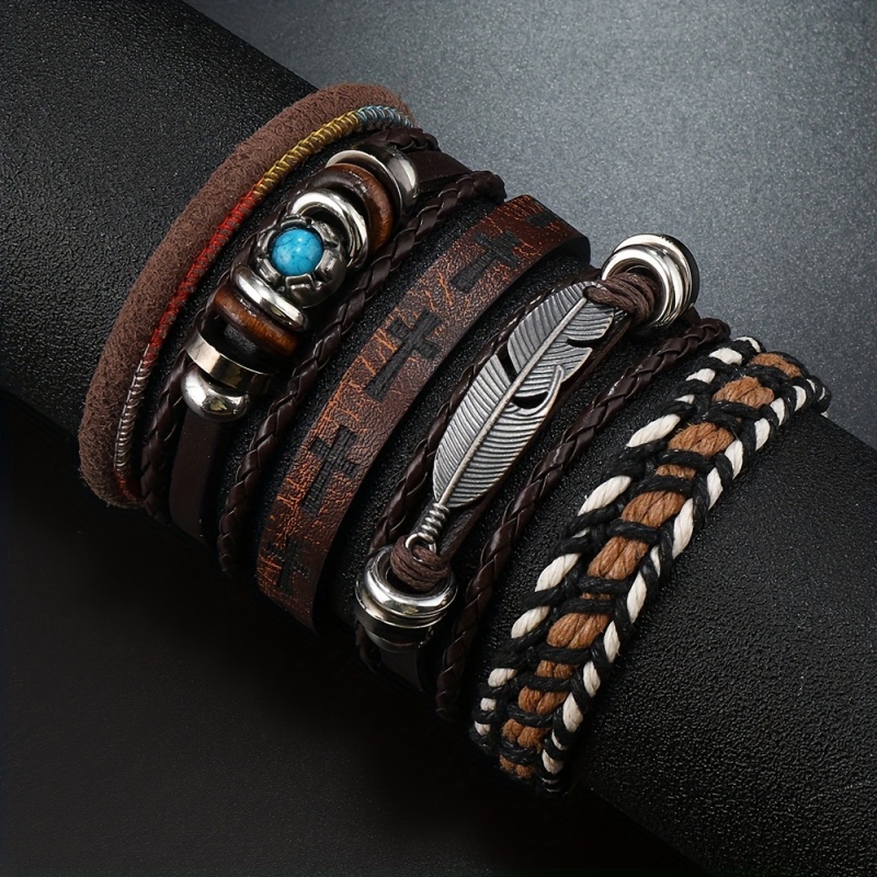 Miss JQ 6Pcs/Set Vintage PU Le - Men Accessories Look recension och pris