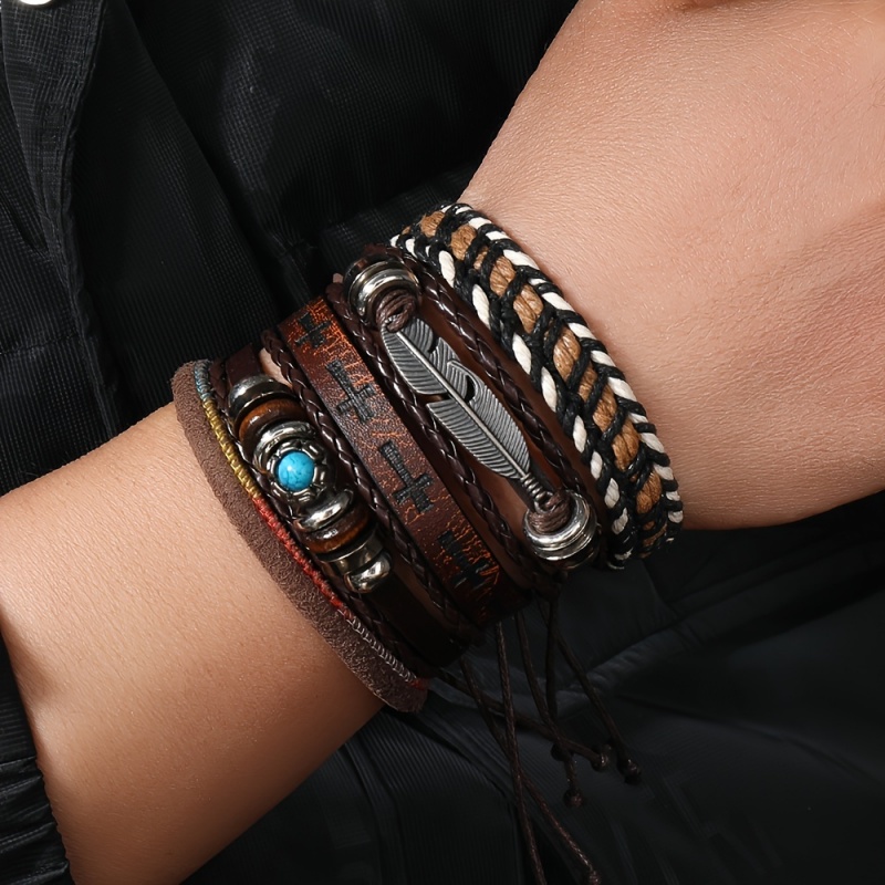 Miss JQ 6Pcs/Set Vintage PU Le - Men Accessories Look recension och pris