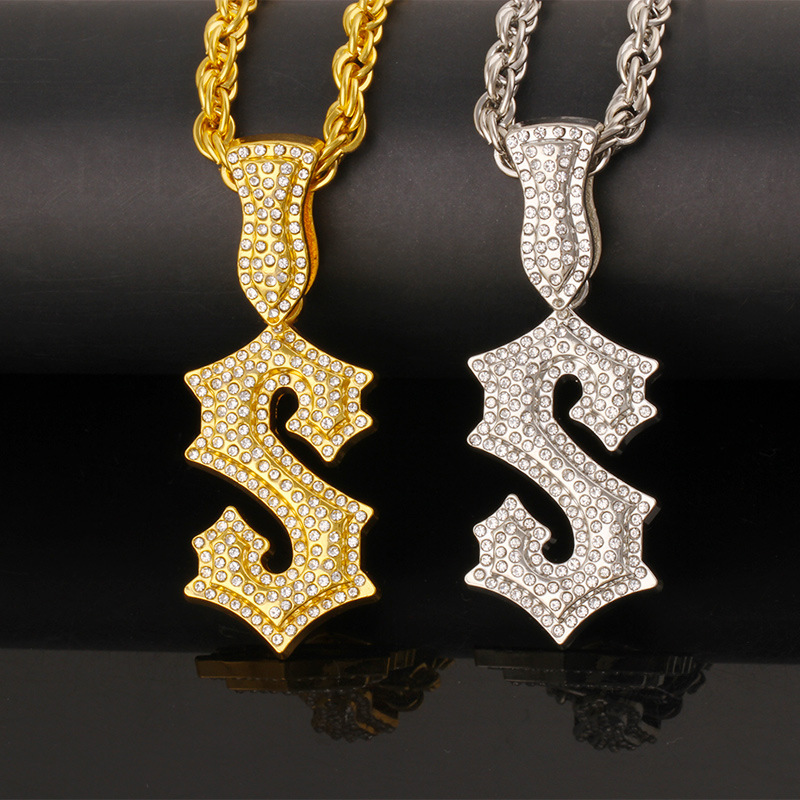 New Letter S Hip Hop Necklace  - Men Accessories Singapore recension och pris