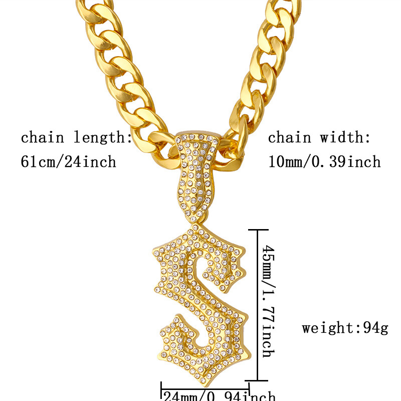New Letter S Hip Hop Necklace  - Men Accessories Singapore recension och pris