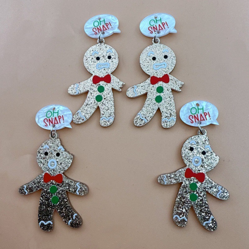 10pcs Cute Christmas Gingerbre - Men Accessories Earrings recension och pris
