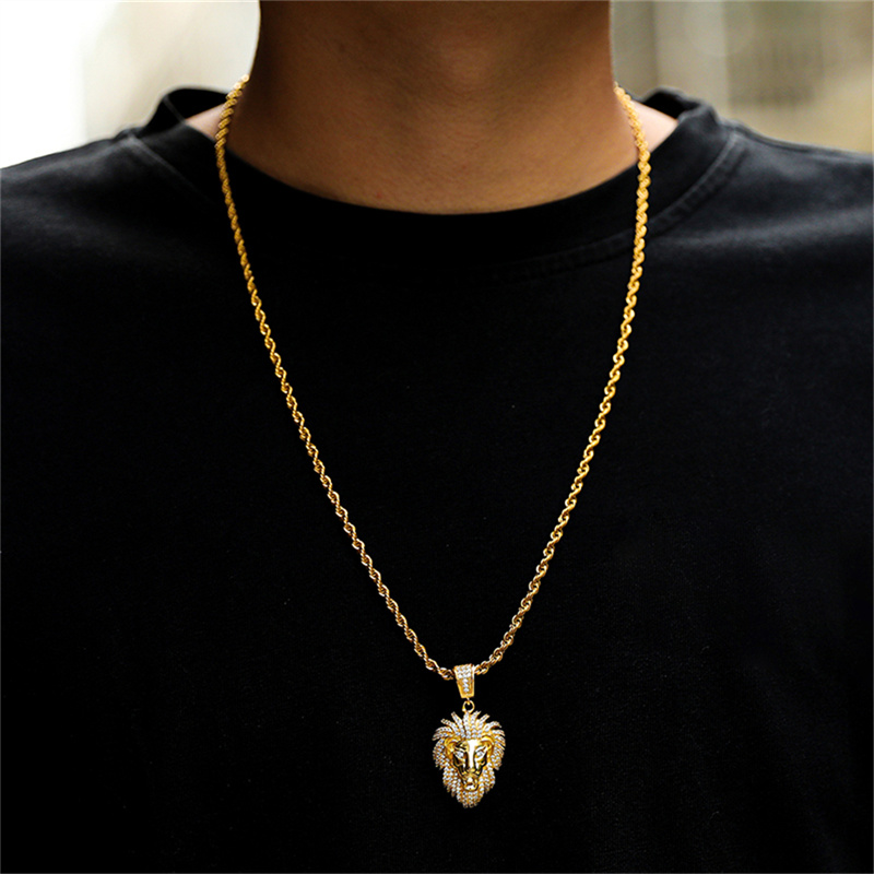 Personality Lion Rhinestone Pe - Men Accessories Singapore recension och pris