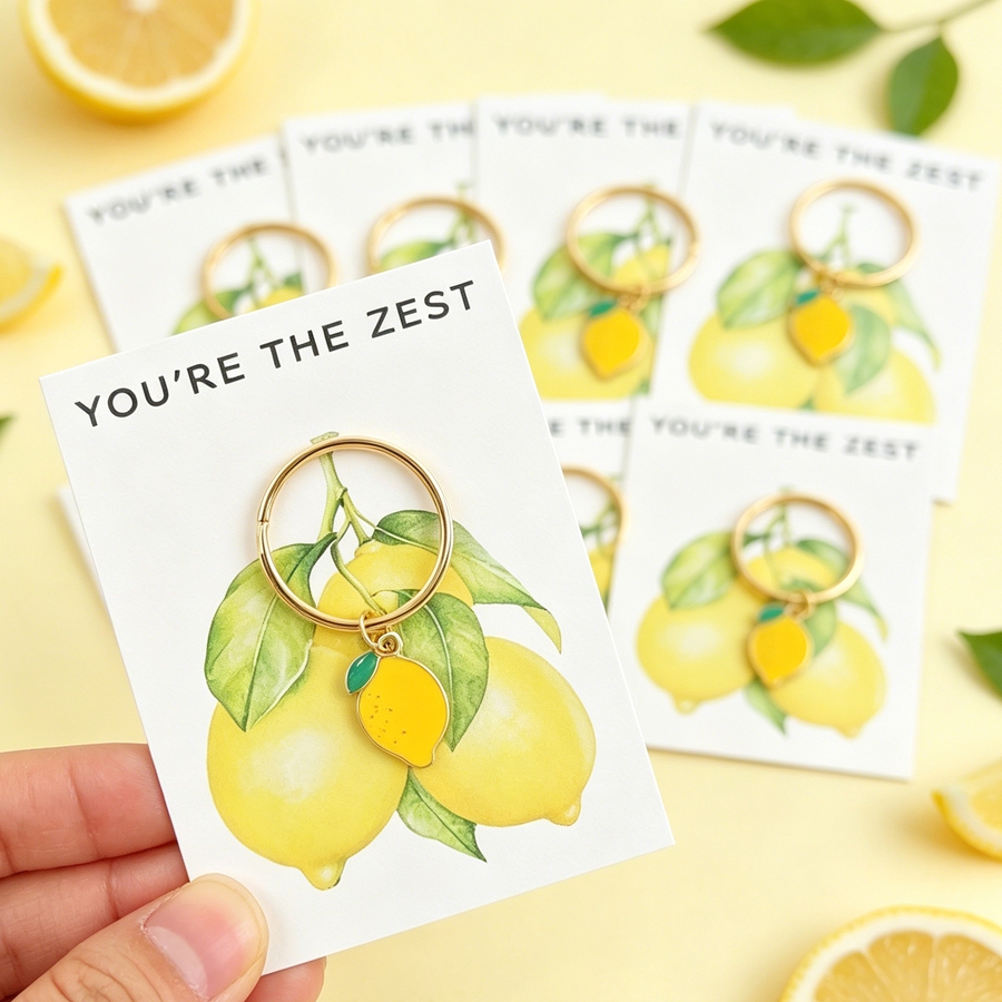 7 Chic Lemon Keychains, Includ - Men Keychain Accessories recension och pris